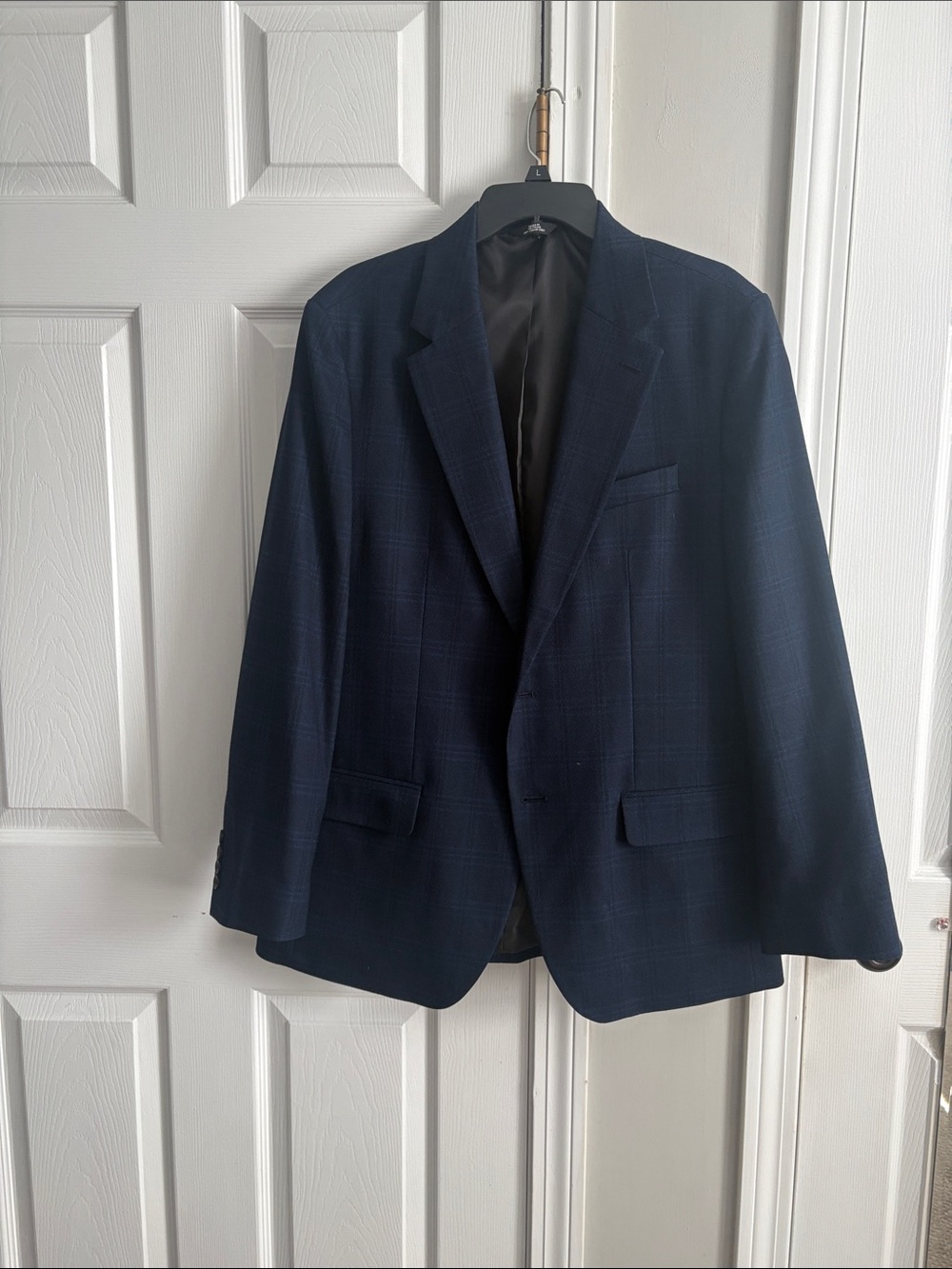 Haggar Men's Navy Checked Blazer